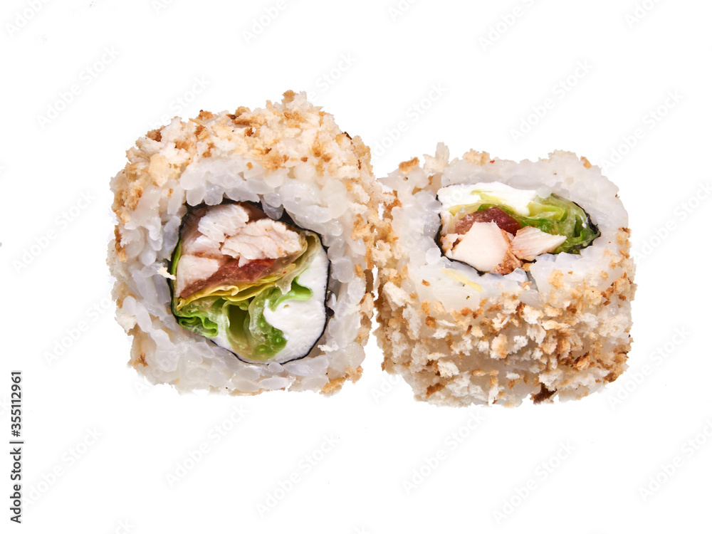 Sushi rolls isolated on white Sushi rolls isolated on white