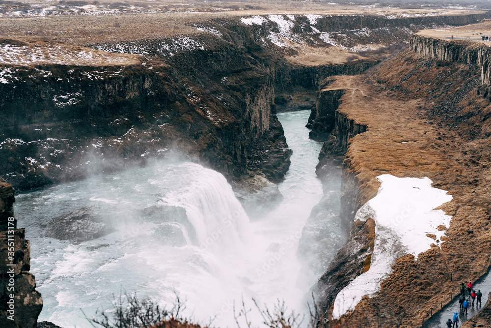 The Great Waterfall Gullfoss in southern Iceland, on the golden ring.