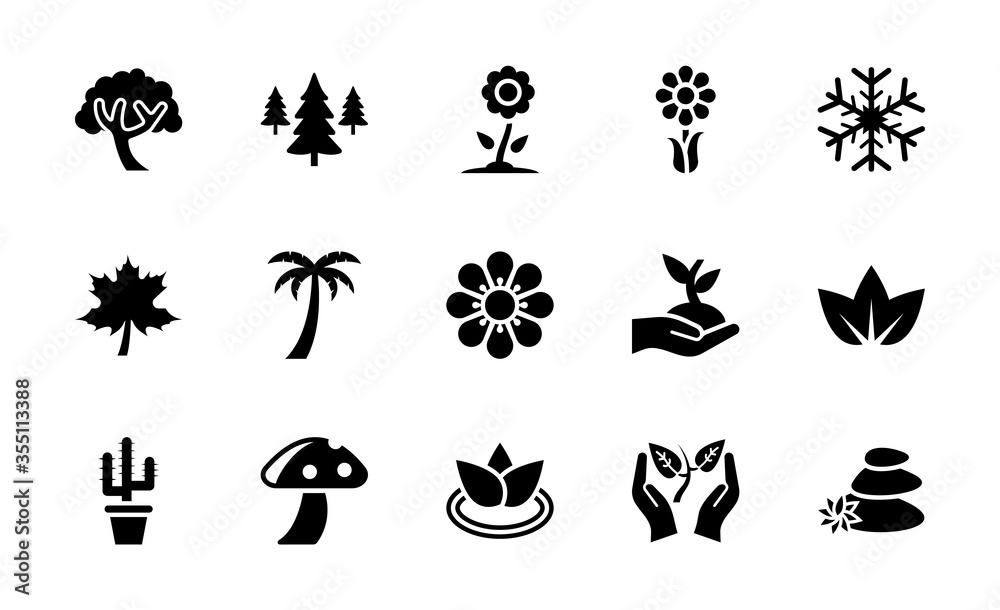 Nature Glyph Icons Collection 