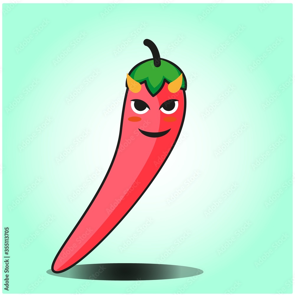Cute Mexican Chili vegetables emoticon cartoon mascot character design Cute Mexican Chili vegetables emoticon cartoon mascot character design