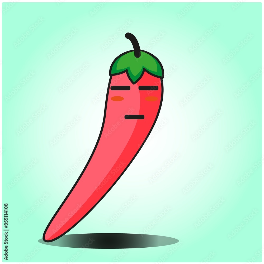 Cute Mexican Chili vegetables emoticon cartoon mascot character design Cute Mexican Chili vegetables emoticon cartoon mascot character design
