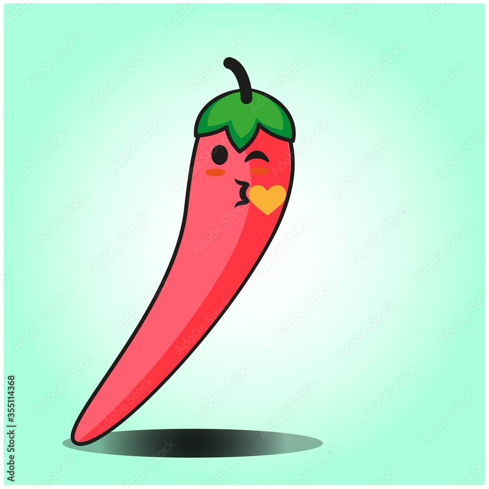 Cute Mexican Chili vegetables emoticon cartoon mascot character design Cute Mexican Chili vegetables emoticon cartoon mascot character design