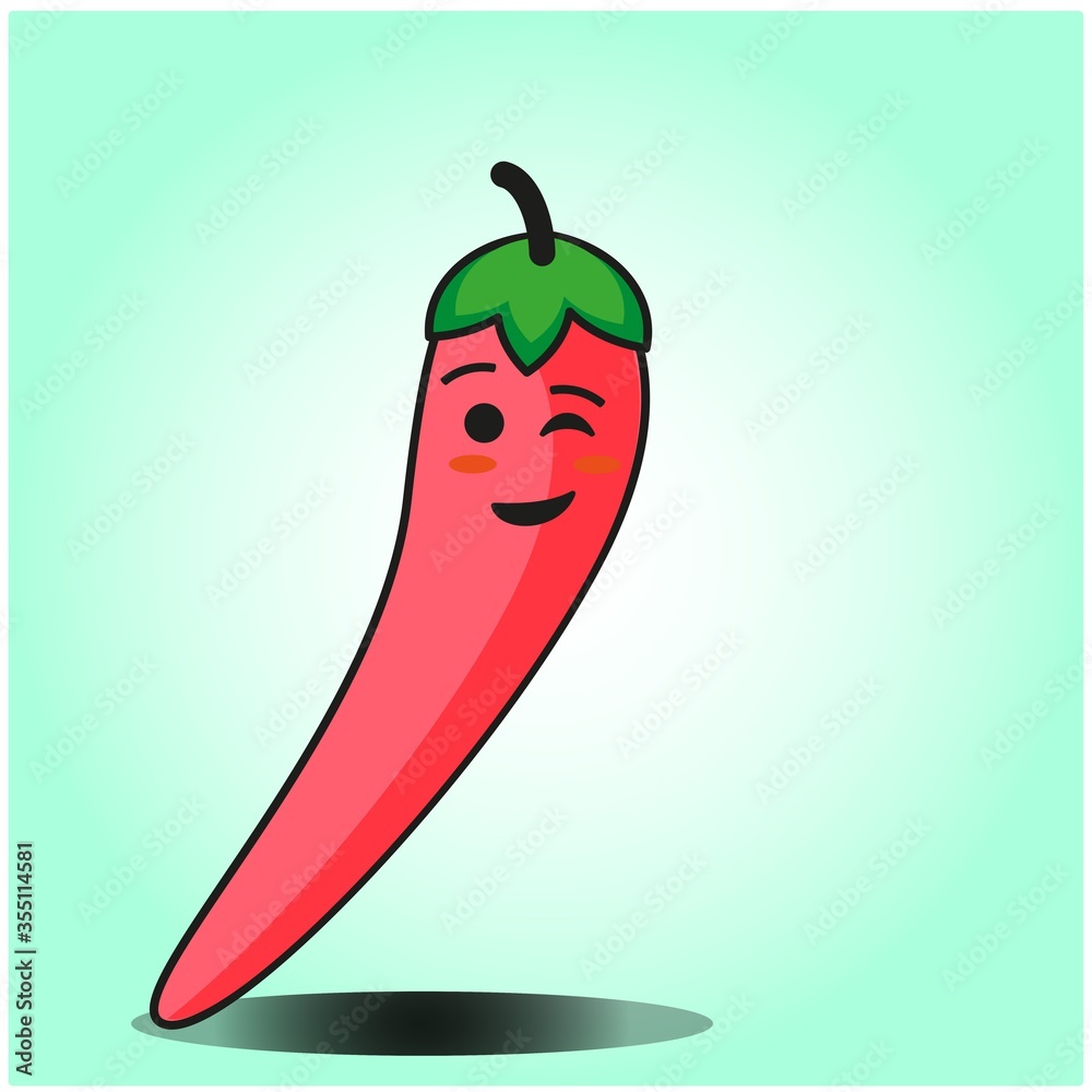 Cute Mexican Chili vegetables emoticon cartoon mascot character design Cute Mexican Chili vegetables emoticon cartoon mascot character design