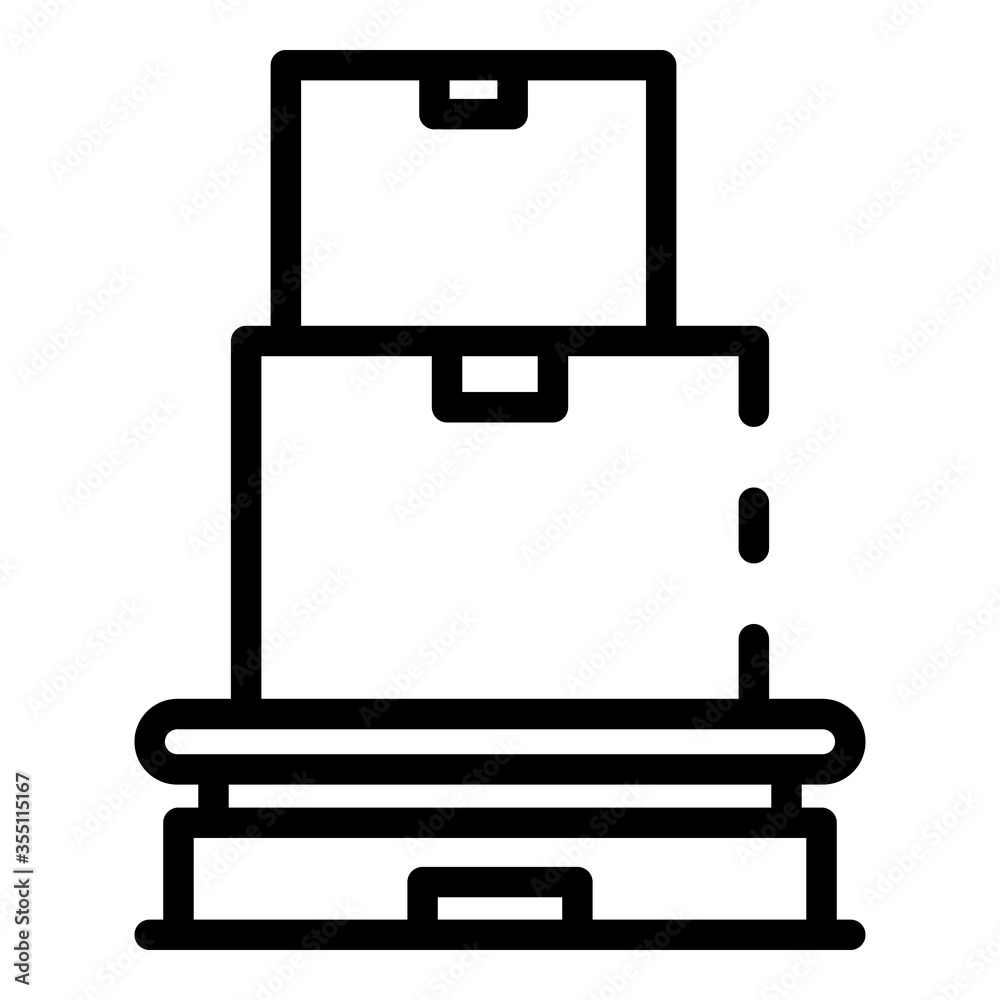 Parcel pallet icon. Outline parcel pallet vector icon for web design isolated on white background Parcel pallet icon. Outline parcel pallet vector icon for web design isolated on white background