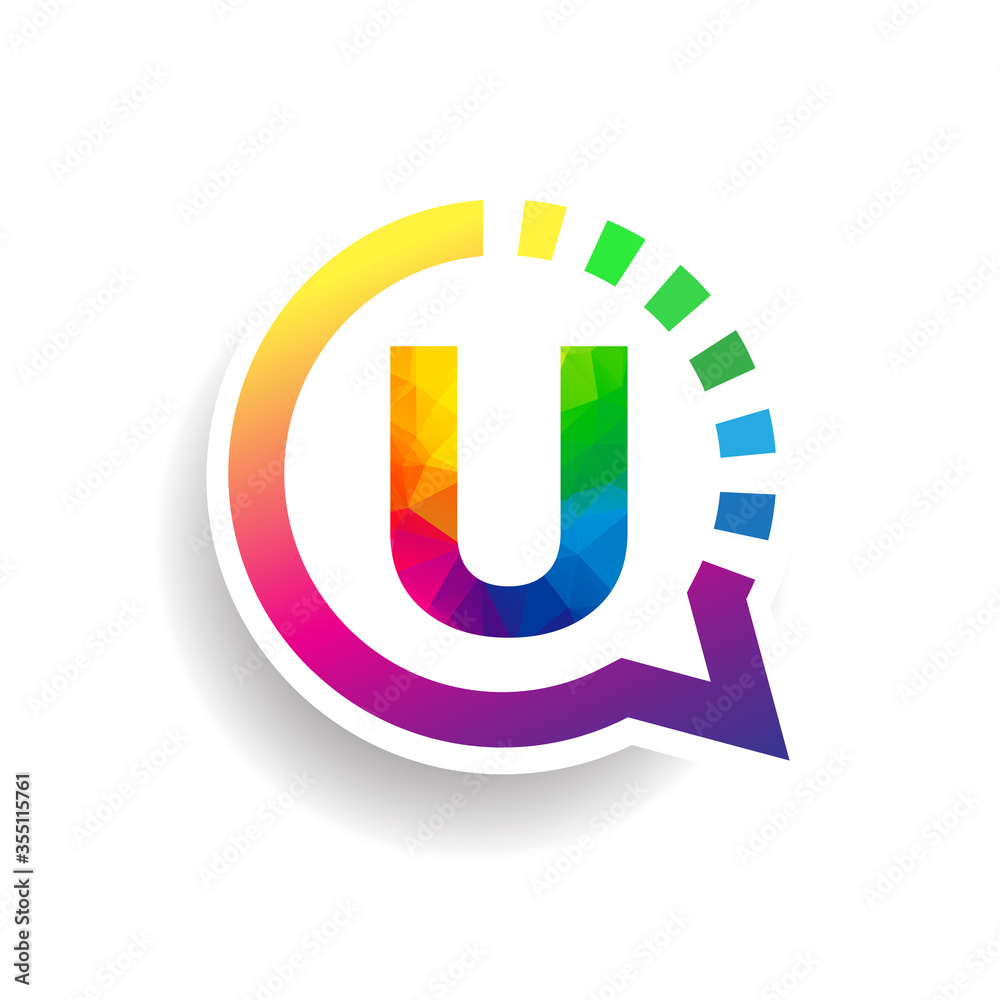 logo U letter colorful on circle chat icon. Vector design for your logo application for company identity. logo U letter colorful on circle chat icon. Vector design for your logo application for company identity.
