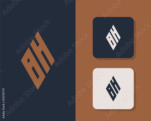 Letter B H logo design. creative minimal monochrome monogram symbol. Universal elegant vector emblem. Premium business logotype. Graphic alphabet symbol for corporate identity