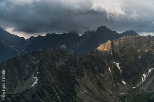 High stone peaks of Tatra mountains.