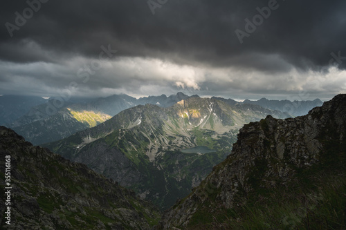 High stone peaks of Tatra mountains.
