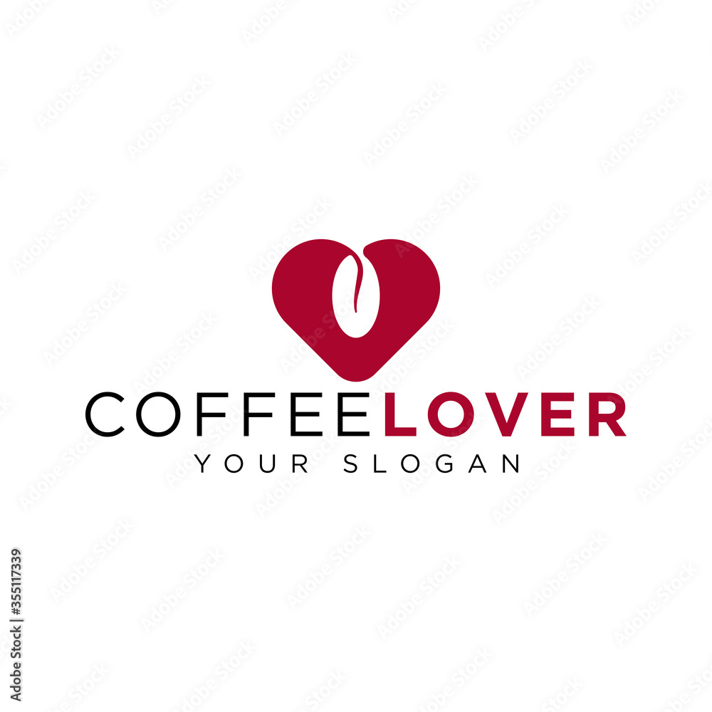 simple coffee lover logo vector 