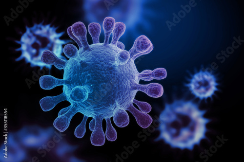 Fototapeta Naklejka Na Ścianę i Meble -  Viral disease, virus, bacteria, cell 3d illustration