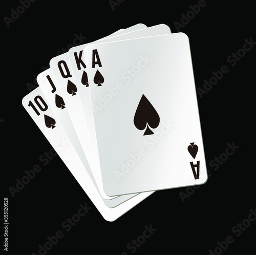 
Illustration of cards for gambling on a black background