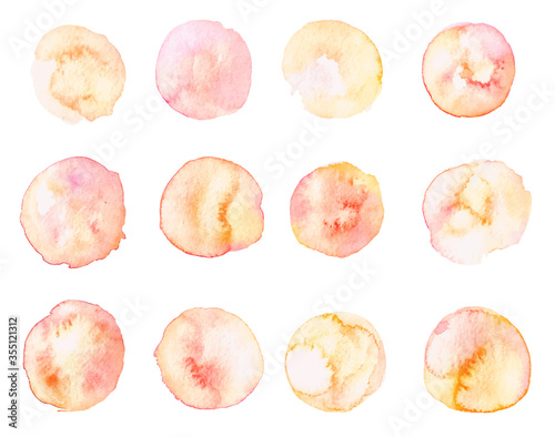 Peach Round Watercolor 