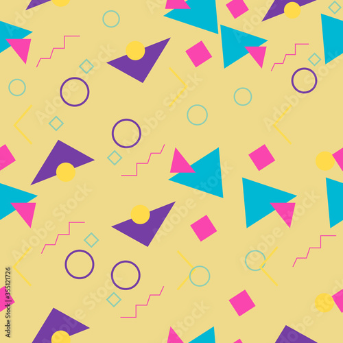 Vector 90s Style Seamless Pattern Background