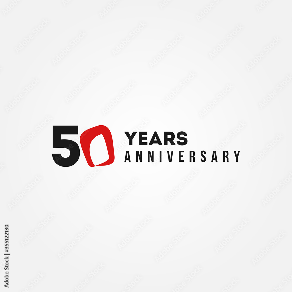 50 Years Anniversary Black And Red Vector Design 50 Years Anniversary Black And Red Vector Design