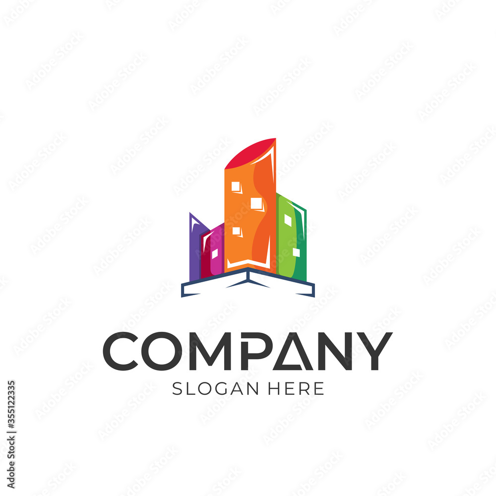 Fototapeta premium Building Color Logo Design, City Landscape Logo Vector