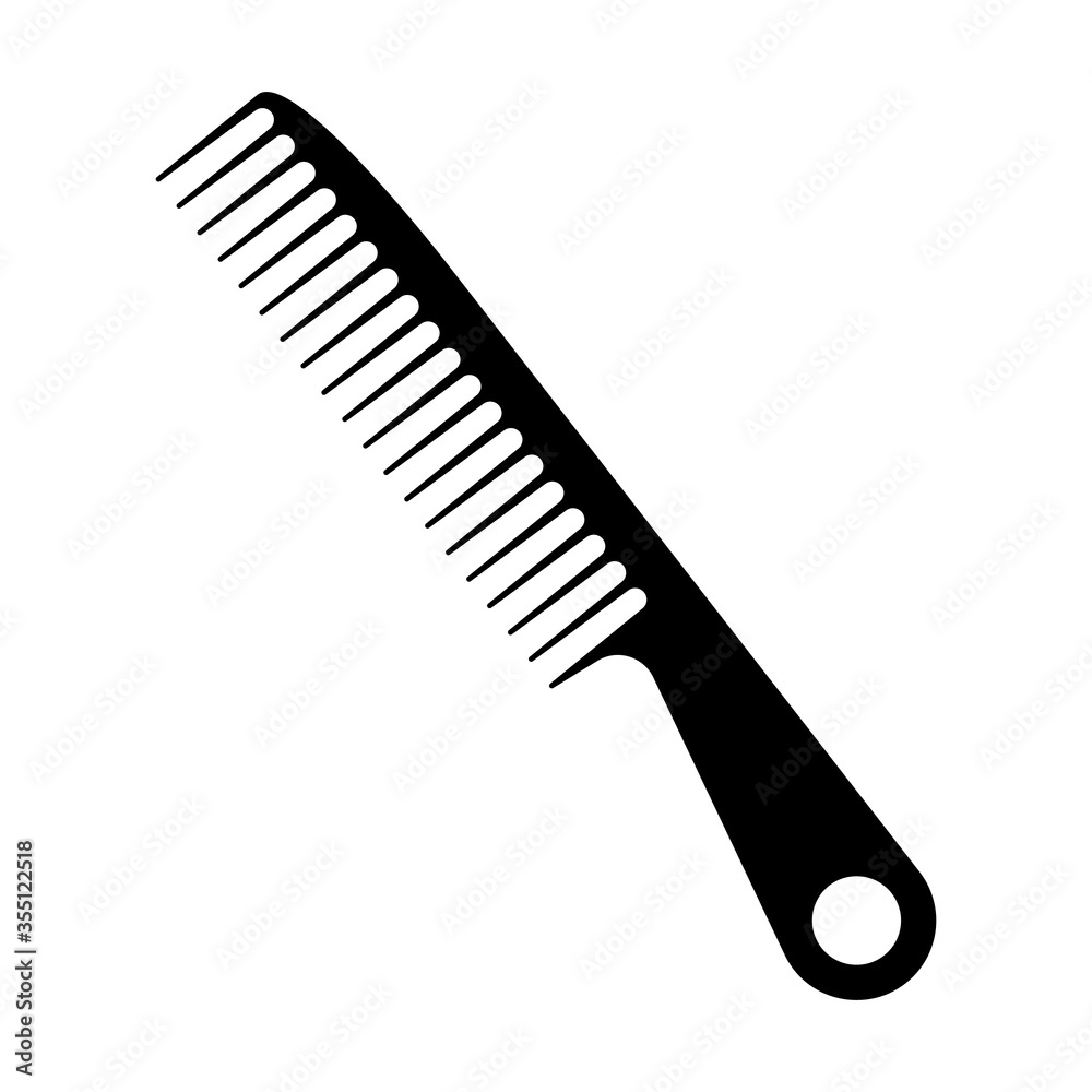 Hair comb for styling and combing hair - Flat vector icon for apps and websites
