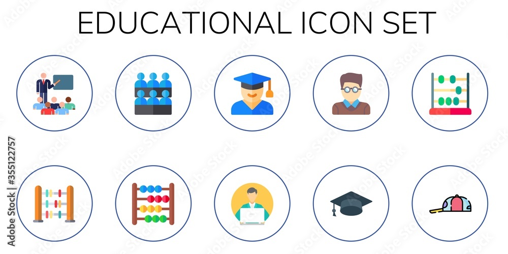 Modern Simple Set of educational Vector flat Icons