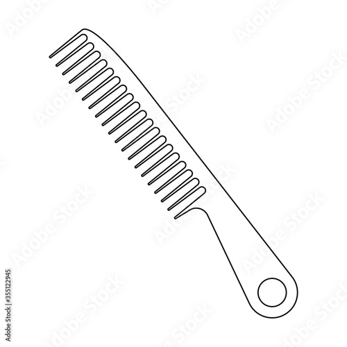 Hair comb for styling and combing hair - Line art vector icon for apps and websites