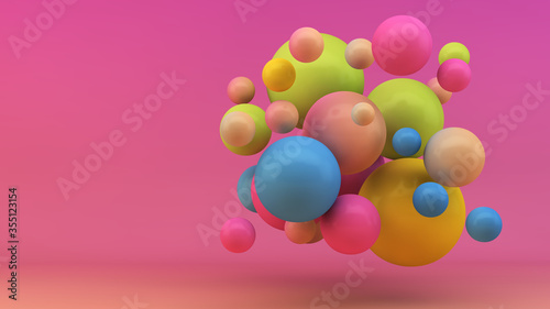 Fototapeta Naklejka Na Ścianę i Meble -  colorful floating spheres