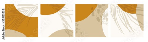 Summer banner template. Design concept of card for the hotel, beauty salon, spa, restaurant, club. Vector illustration of palm leaves