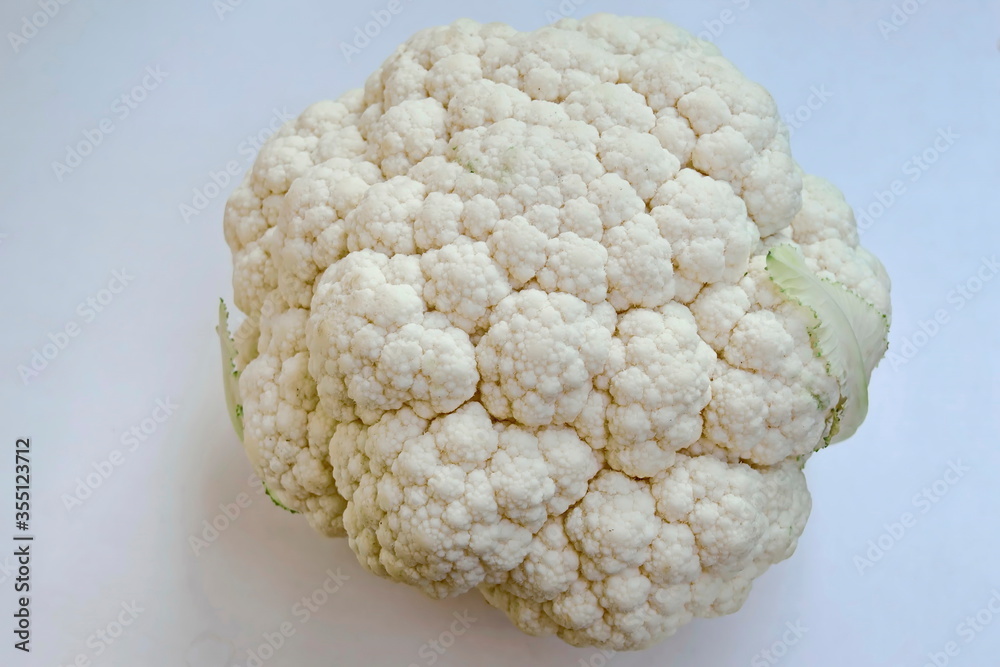 Photo of fresh Cauliflower on a white background, Sofia, Bulgaria  