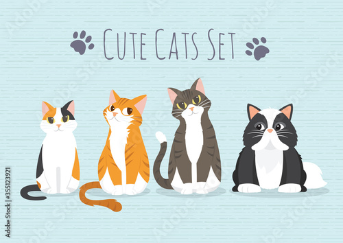 Set of cute cats