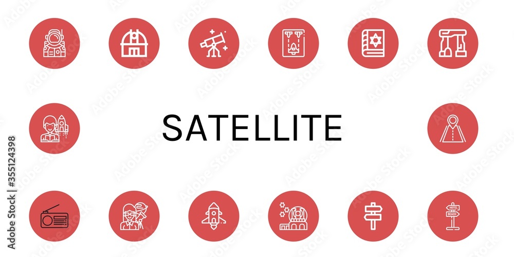 satellite icon set