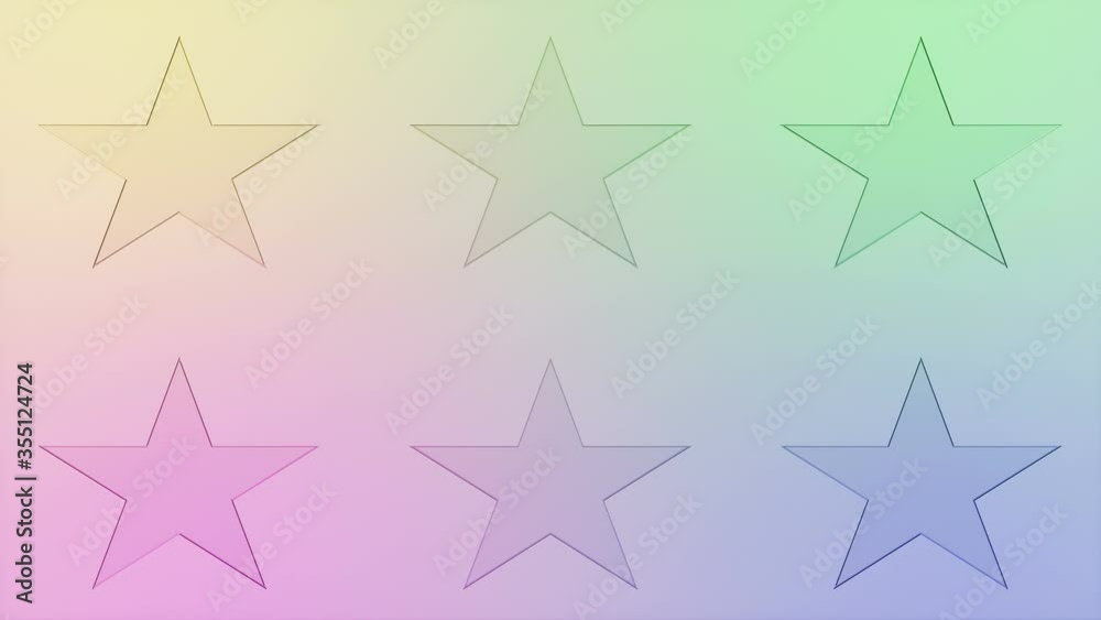 3D animation of moving colorful stars. Stars sign are flipping over. Seamless pattern. 3D animation of moving colorful stars. Stars sign are flipping over. Seamless pattern.