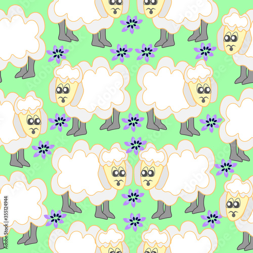 seamless pattern with sheep © Svitlana
