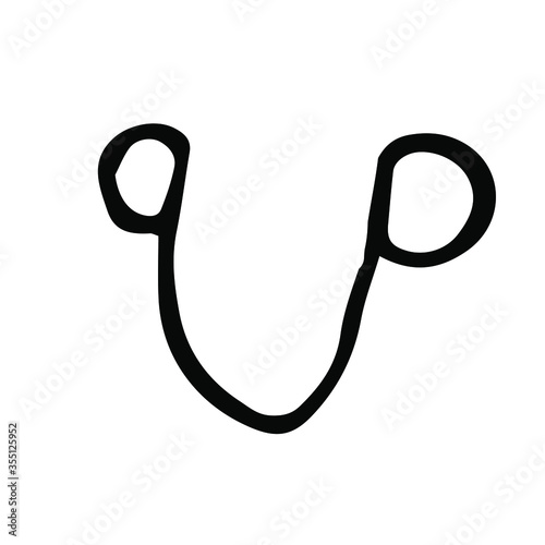 Vector symbol of Ketu. Symbols of planets and signs in astrology. Isolated on a white background. Doodle style. For horoscopes and Natal charts.
