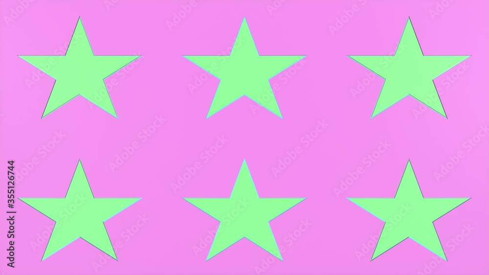 3D animation of moving colorful stars. Stars sign are flipping over. Seamless pattern. 3D animation of moving colorful stars. Stars sign are flipping over. Seamless pattern.