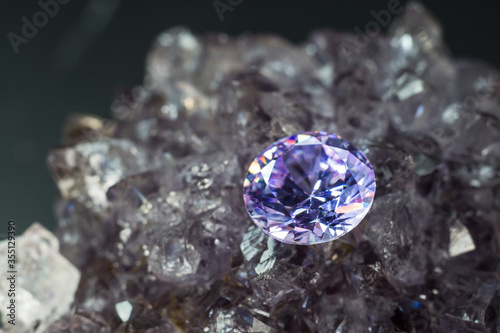 Natural purple Sapphire gemstone  Purple amethyst gemstone jewelry