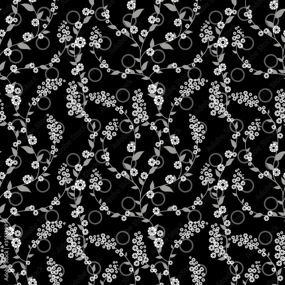 Seamless black and white flowers Pattern. Abstract texture designs can be used for backgrounds, motifs, textile, wallpapers, fabrics, gift wrapping, templates. Design Paper For Scrapbook. Vector. Seamless black and white flowers Pattern. Abstract texture designs can be used for backgrounds, motifs, textile, wallpapers, fabrics, gift wrapping, templates. Design Paper For Scrapbook. Vector.