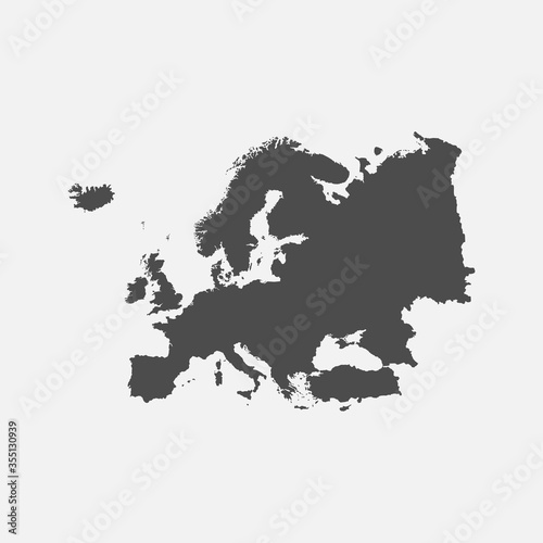 Europe map isolated on white background. Vector illustration.