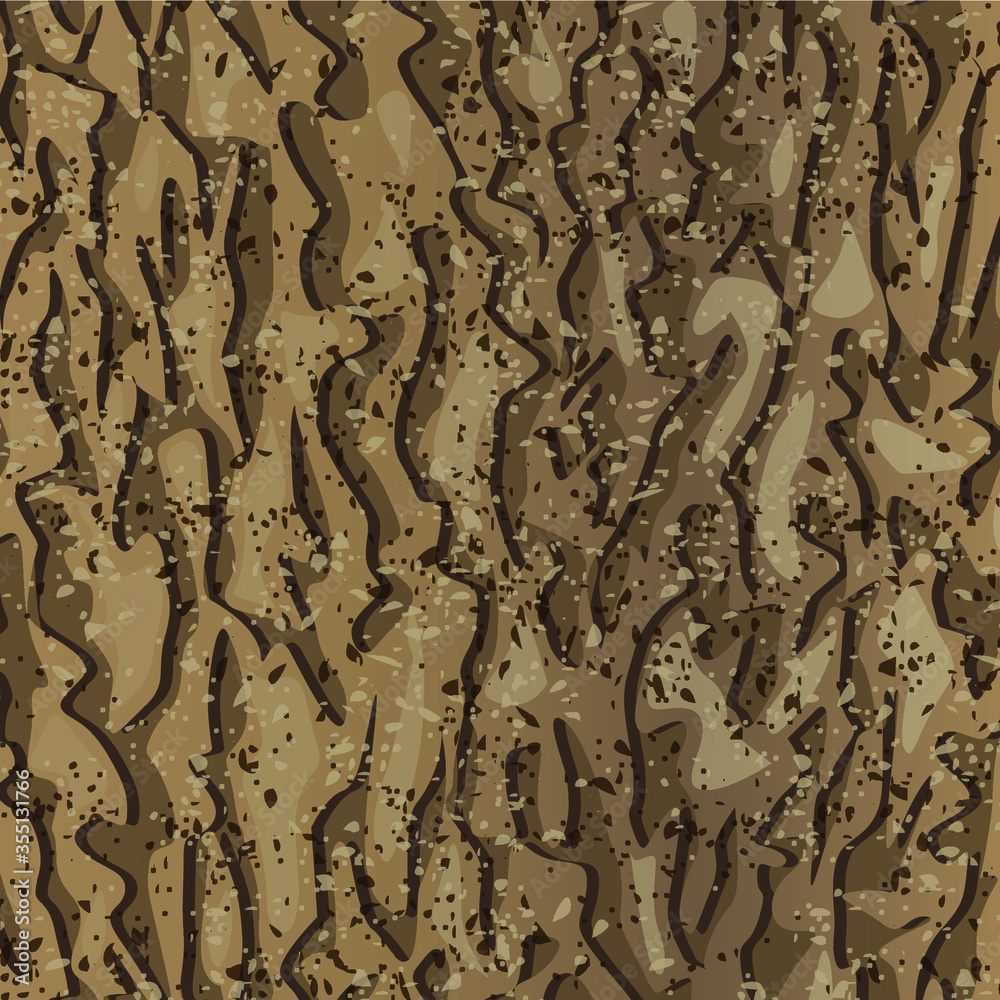 Wooden bark texture. Brawn grunge hardwood. Nature background. Natural matetial. Textured wood. Tree bark structure effect. Wallpaper, surface, interior panel. Vector illustration