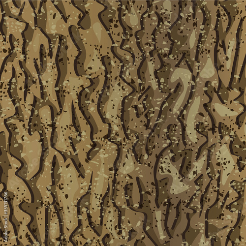 Wooden bark texture. Brawn grunge hardwood. Nature background. Natural matetial. Textured wood. Tree bark structure effect. Wallpaper, surface, interior panel. Vector illustration
