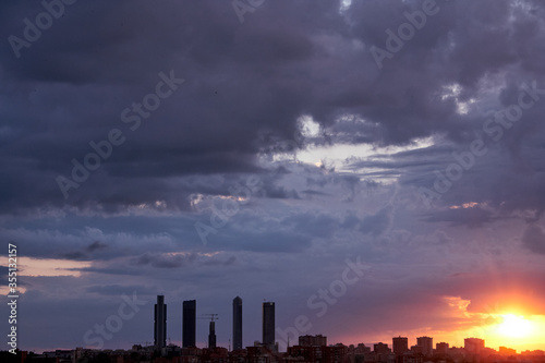 Madrid landscape during the sunset