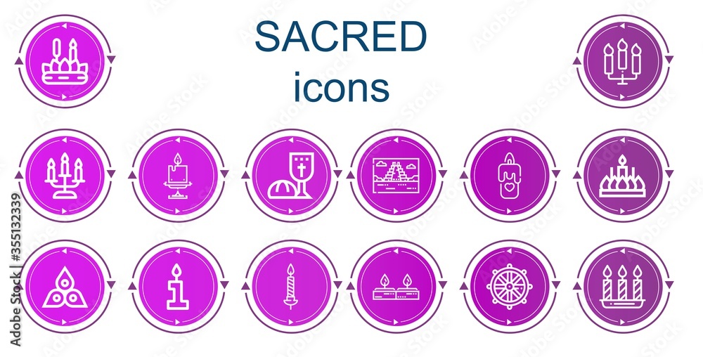 Editable 14 sacred icons for web and mobile Editable 14 sacred icons for web and mobile
