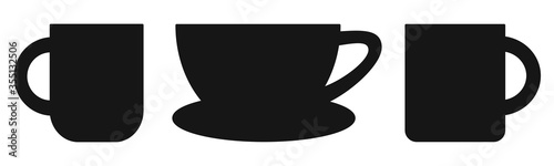 Mug Icons Set. Vector illustration