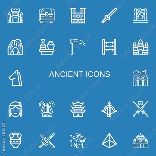 Editable 22 ancient icons for web and mobile