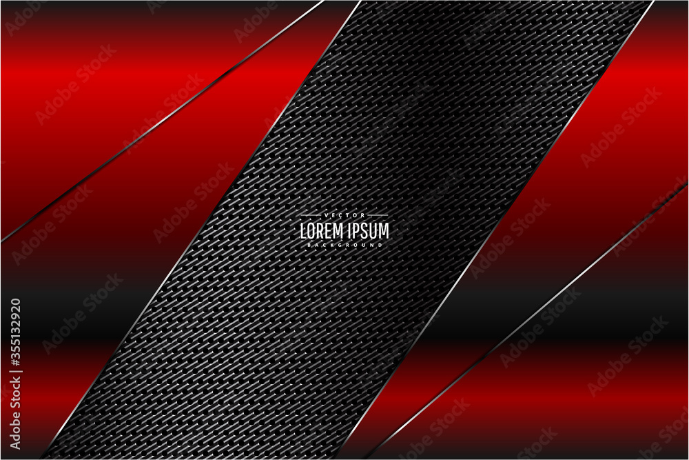 Metallic of red technology background with carbon fiber dark space ...