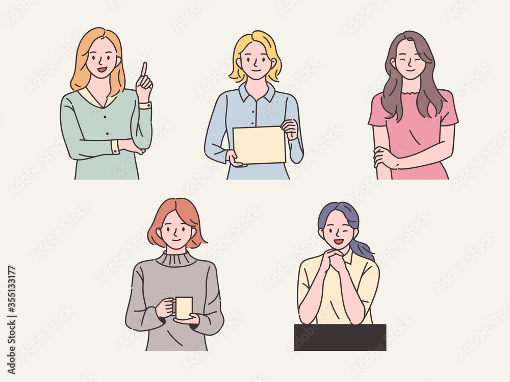 various style fashion woman character set. flat design style minimal vector illustration. various style fashion woman character set. flat design style minimal vector illustration.