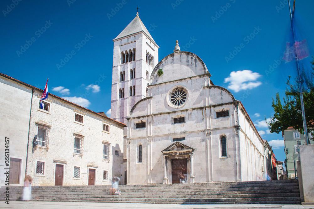 St. Mary's Church and Bell Tower at the ancient Roman Forum in Zadar, Croatia