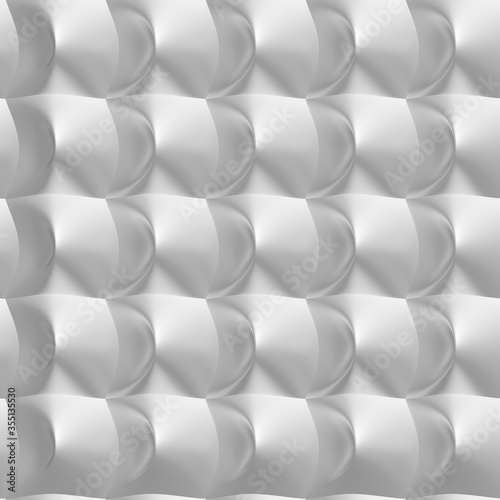 3D rendering seamless texture. White abstract geometric pattern. Origami paper style.