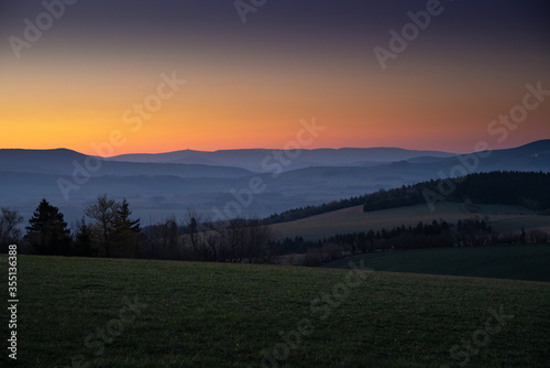 sunset in the mountains - Orlicke hory