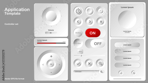 White application mobile UI design pack, 3D vector eps10 file formate good for use with web interface design and background