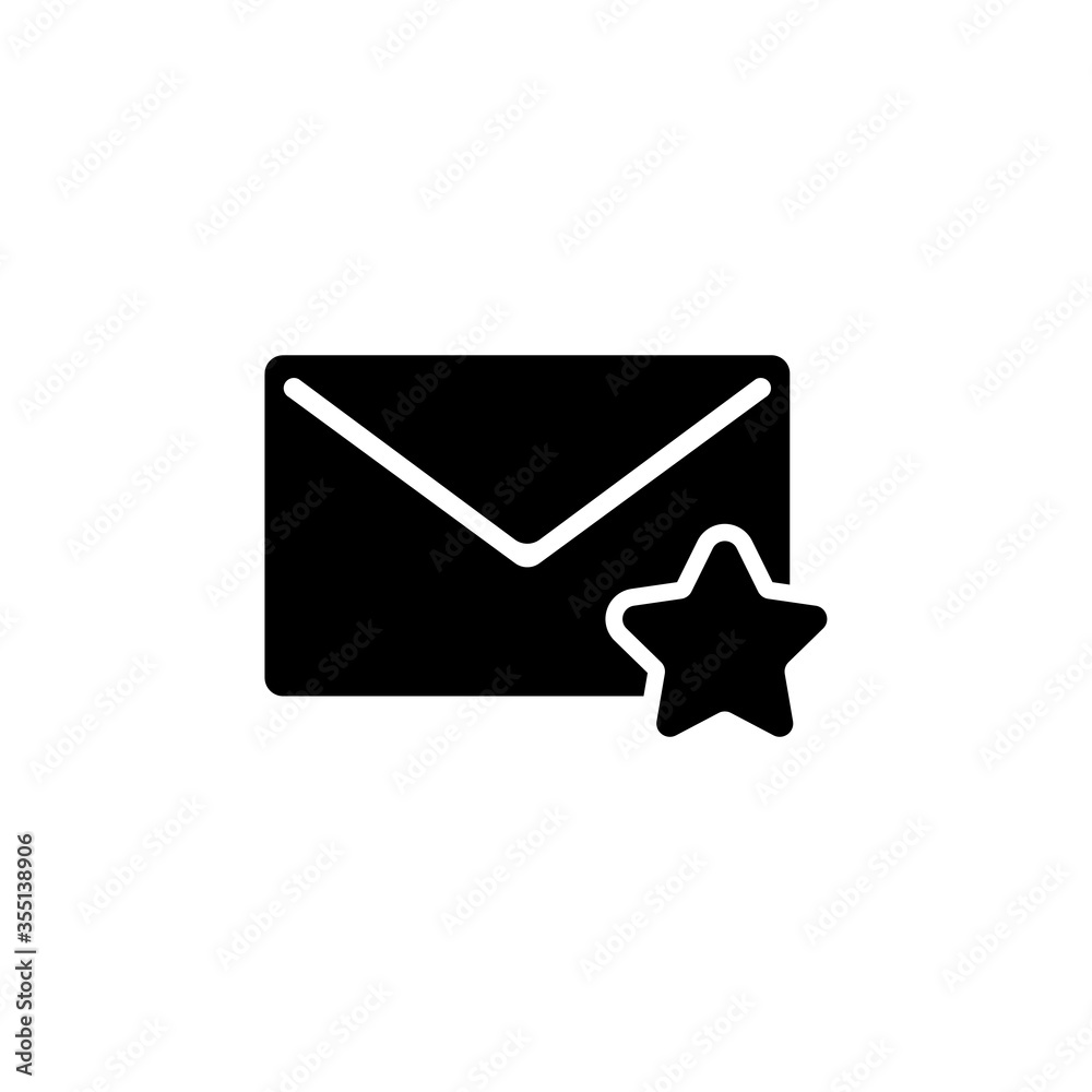 Favorite Mail, Envelope and Star. Flat Vector Icon illustration. Simple black symbol on white background. Favorite Mail, Envelope and Star Insect sign design template for web and mobile UI element. Favorite Mail, Envelope and Star. Flat Vector Icon illustration. Simple black symbol on white background. Favorite Mail, Envelope and Star Insect sign design template for web and mobile UI element.