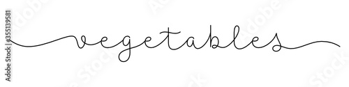 VEGETABLES black vector monoline calligraphy banner with swashes