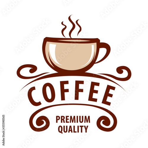 Coffee shop logo design template. Retro coffee emblem. Vector art.