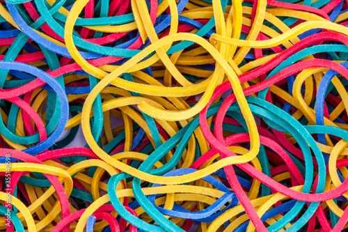 Multicolored bright elastic rubber bands colourful background in a stack heap stock photo © Tony Baggett